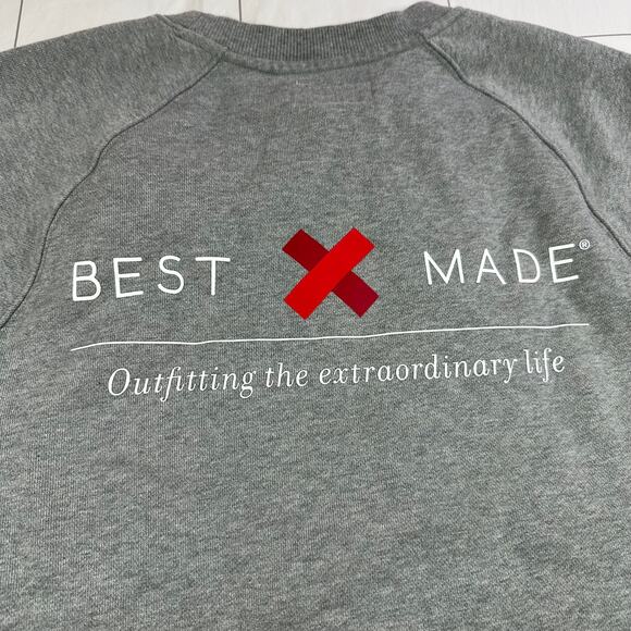 Best Made Co Sweatshirt Mens Large Heather Gray Supima Sweat Logo Crew Neck - Picture 8 of 10